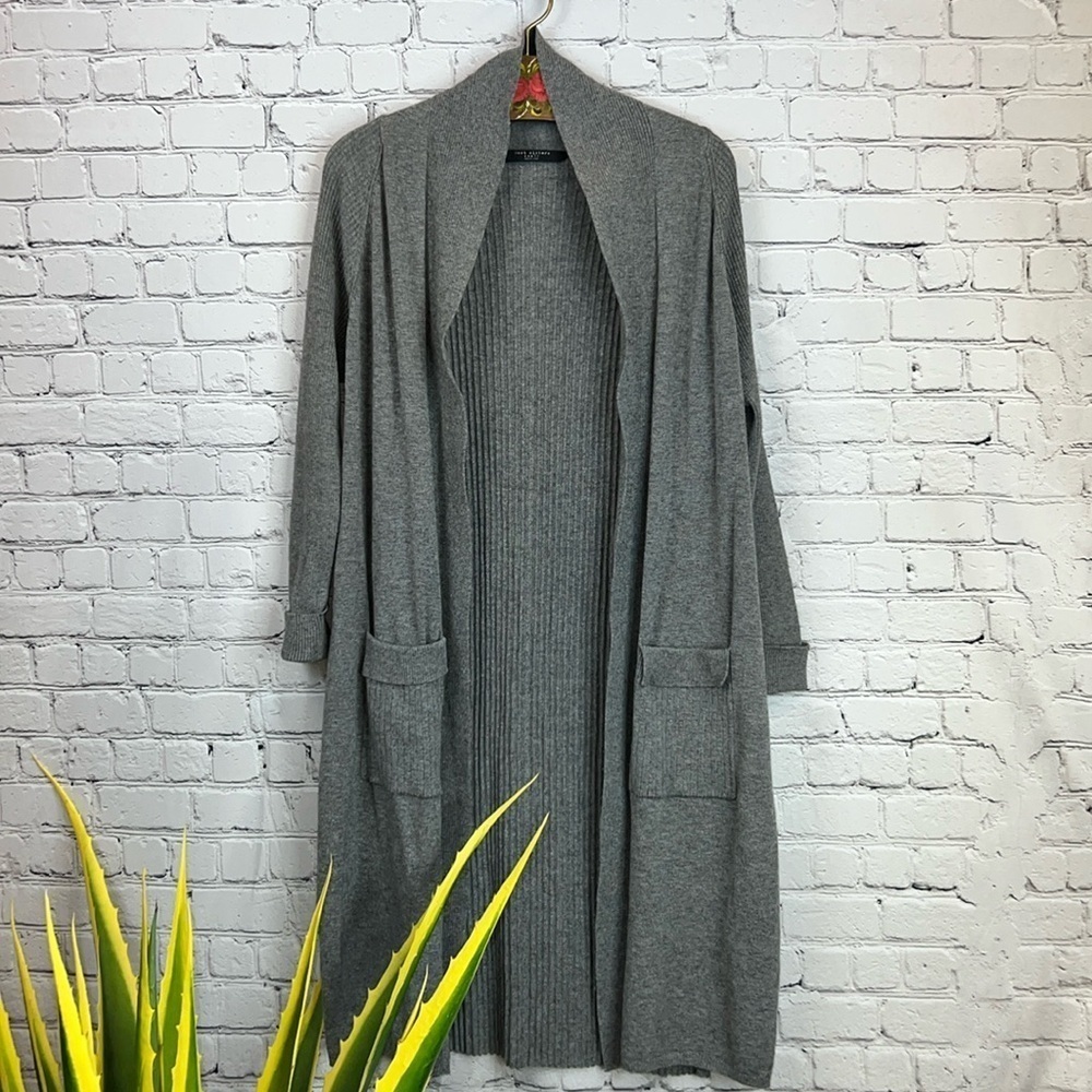 KNOT SISTERS Heather Gray Angora Blend Cardigan Size S
